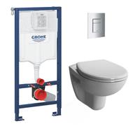 Pack WC Bâti-support Rapid SL + WC Vitra Normus + Abattant softclose + Plaque Chrome