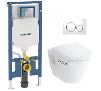 Pack WC Bâti-support UP720 extra-plat + WC Vitra Integra + Abattant en Duroplast + Plaque blanche