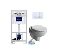 ViConnect Pro S Pack WC Bâti-support + WC sans bride Vitra Normus + Abattant softclose + Plaque (ViConnectNormusRimless-1)