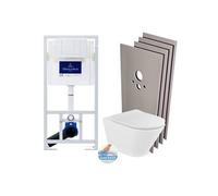 Pack WC Bâti-support + WC Roca The Gap sans bride fixations invisibles + Plaque blanche + Set habillage (ViConnectGap-2-sabo)