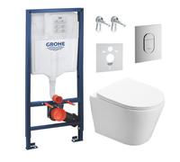 Pack WC Bâti-support + WC SAT Infinitio sans bride fixations invisibles + Plaque + Panneau isolation phonique ArenaInfinitio