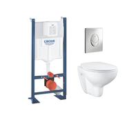 Pack WC Rapid SL autoportant + cuvette Bau Ceramic sans bride + plaque Skate Air chrome (ProjectBau-2)