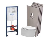 Pack WC Rapid SL + cuvette sans bride SAT, fixations cachées + plaque Skate chrome + Set habillage(RapidSL-SATrimless-sabo)