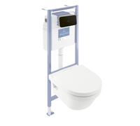 Pack WC sans bride VILLEROY ET BOCH Architectura avec abattant + bâti-support sol et mur Viconnect PRO + plaque noir