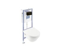 Pack WC sans bride VILLEROY ET BOCH Architectura avec abattant + bâti-support sol et mur Viconnect PRO + plaque noir