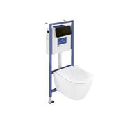 Pack WC sans bride VILLEROY ET BOCH Subway 2.0 avec abattant frein de chute + bâti Viconnect PRO + plaque noir mat