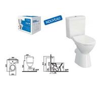 Pack WC surélevé PMR NORMUS avec abattant et charnières métal - VITRA - 9836B003-7204 Blanc G