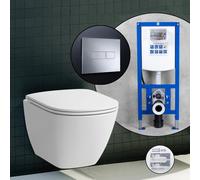 Pack WC suspendu compact LAUFEN LUA et bâti-support neeos,, H8200834000001+16601CR#SET,