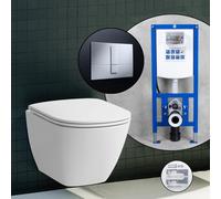 Pack WC suspendu compact LAUFEN LUA et bâti-support neeos,, H8200834000001+16791CR#SET,
