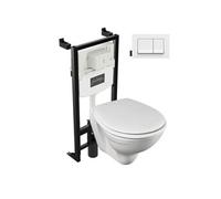Pack WC suspendu compact Patio + bâti support + plaque