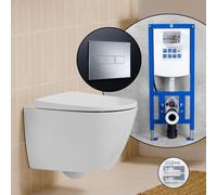 Pack WC suspendu compact Roca Ona et bâti-support neeos,, A346688000+16601CR#SET,