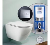Pack WC suspendu LAUFEN LUA et bâti-support neeos,, H8200800000001+16601CR#SET,