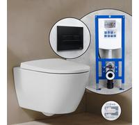 Pack WC suspendu Roca Ona et bâti-support neeos,, A346687000+16601BM#SET,