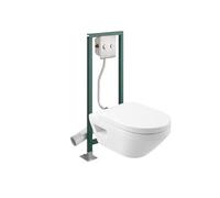 Pack WC suspendu sans bride Architectura Twistflush rond + Abattant + Bâti-support autoportant PRESTO + Plaque
