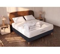 Pack Windsor 140 x 190 cm Matelas + Sommier Noir + 2 oreillers de mmoire de forme 60x40 cm + 1 couette 250 grammes 240x220 cm - 26cm - Ressorts ensachs et mmoire de forme - Enveloppant - Sommier Tapis