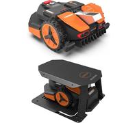 Pack Worx LANDROID Vision 1600m² Robot Tondeuse sans Fil périphérique, WR216E.1 + Garage de Protection (Caméra 4K + IA Adaptative, évite Les Obstacles, Coupe des Bordures, Multizone)