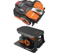 Pack Worx LANDROID Vision 800m² Robot Tondeuse sans Fil périphérique, WR208E.1 + Garage de Protection (Caméra 4K + IA Adaptative, évite Les Obstacles, Coupe des Bordures, Multizone)