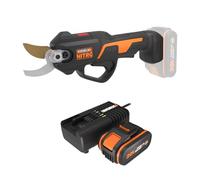 PACK WORX NITRO Sécateur sans Fil 20V WG330E + Kit batterie 4Ah, chargeur rapide, Brushless, Coupe 25 mm, 1500 coupes en une charge, double protection, compact et léger,Lames haute résistance SK5