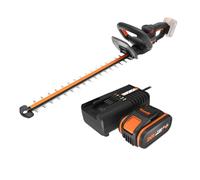 Pack WORX Nitro Taille-Haies sans Fil 20V WG263E.9 + Kit Batterie 4Ah, Chargeur Rapide, Lame Double Action de 56 cm, écartement de 27 mm, Moteur Brushless, Léger et Ergonomique, foureau de Protection