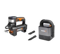 PACK WORX PRO+ Compresseur à Air 20V + Aspirateur Portable 20V (Sans Batterie ni Chargeur, un Indispensable pour la Voiture)