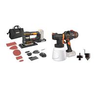PACK WORX PRO+ Ponceuse 5-en-1 20V + Pistolet à Peinture 20V (Sans Batterie ni Chargeur, Idéal Pour Tous les Projets de Bricolage et de Rénovation)