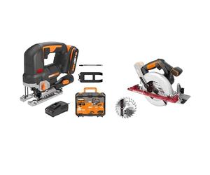 PACK WORX PRO+ Scie Sauteuse 20V + Scie Circulaire 20V + 1 Batterie 2,5Ah + Chargeur + Accessoires (Idéal Pour Tous les Projets de Bricolage et de Rénovation)