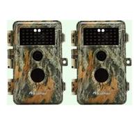 Pack x2 Caméras de Chasse Nocturne Vision 64MP HD 1296P,Détection de Mouvement PIR de 70° No Glow Invisible,Étanche IP66|A252 Vert