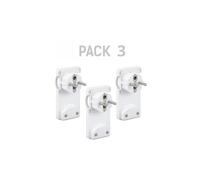 Pack x3 fiche Schuko mâle plate slim 16A 4,8 mm en plastique blanc