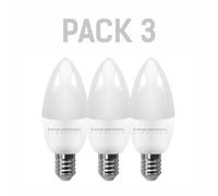Pack x3 LEDECO Silver Electronics Candle Bulb 5W E14 4000K 380lm Neutral White Light