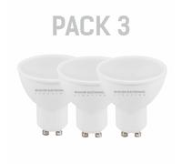 Pack x3 LEDECO Silver Electronics Multi-LED Dichroic 7W GU10 6000K 567lm Cool White