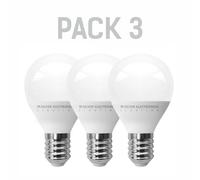 Pack x3 LEDECO Silver Electronics Spherical 5W E14 6000K Cool White Light Bulb