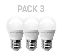 Pack x3 LEDECO Spherical Bulb Silver Electronics E27 600lm 7W 3000K