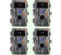 Pack x4 Caméras Animaux Nocturne Vision 64MP HD1296P,Détection de Mouvement PIR de 70° Étanche IP66 et Fonction Time Lapse |A252 Camouflage Sombre