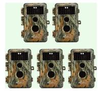Pack x5 Caméras de Chasse Nocturne Vision 64MP HD 1296P,Détection de Mouvement PIR de 70° No Glow Invisible,Étanche IP66|A252 Vert