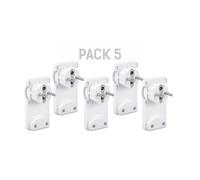 Pack x5 fiche Schuko mâle plate slim 16A 4,8 mm en plastique blanc,