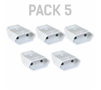 Pack x5 fiches bipolaires femelles Silver Electronics 10A 4mm plastique blanc.