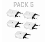 Pack x5 fiches bipolaires mâles Silver Electronics 10A 4mm plastique blanc.