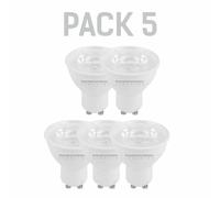 Pack x5 LEDECO Silver Electronics Dichroic 8W GU10 6000K 740lm Cool White Light Bulb
