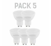 Pack x5 LEDECO Silver Electronics Multi-LED Dichroic 7W GU10 6000K 567lm Cool White