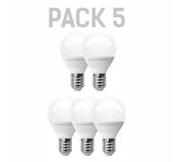 Pack x5 LEDECO Silver Electronics Spherical 5W E14 6000K Cool White Light Bulb
