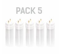 Pack x5 LEDECO T8 Silver Electronics 1500mm 2400lm 22W 4000K 25.000H verre opale