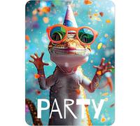 PACKLIST® 12 Cartes d'Invitation Anniversaire pour Enfants, Motif Gecko Vert. Set de Cartons d'Anniversaire à Remplir de Haute Qualité 300g, idéal pour Fêtes de Filles et Garçons - Célébrez en grand !