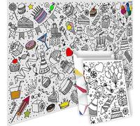 PACKLIST® Poster XXL à Colorier Joyeux Anniversaire ! Activités pour Enfants pour des Heures de Divertissement - Ils adoreront colorier cette Activité Artistique et Créative pour Tous !