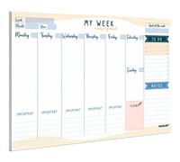 PACKLIST Weekly Planner Pad A4 - Stylish Undated Weekly Organiser, 52 Pages for Home, Study, Work & Family Plans - Beautiful Timetable Planner & Notes to Stay Organised & to Boost your Productivity
