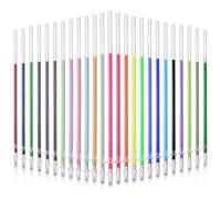 PACKOVE 120 Pièces Recharges de Stylos Gel 0.8mm Multicolores Encre Néon et Pastel Métallisée, Plastique Solide, Écriture Fluide pour Bureau et Coloriage