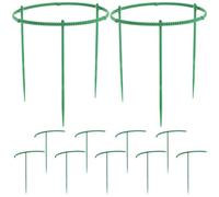 PACKOVE 15 Pièces Tuteur pour Plantes Grimpantes en Plastique Vert, Support Robuste et Élégant pour Jardinage à Domicile, pour Petites Plantes en Pot et Fleurs