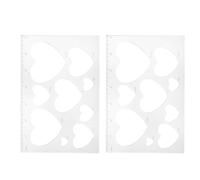 PACKOVE 2 Pièces Gabarit Défonceuse 9-en-1 en Acrylique pour Travail du Bois, Formes Cœur Précises, Trous de Positionnement Résistants à L'usure, pour Bricolage et Décor