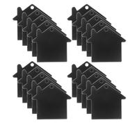 PACKOVE 20 Pièces Plaques Vierges Maison en Aluminium Noir, Étiquettes | Bords Lisses sans Bavure, Percées Suspendre ou Adhésif, Usage Bureaux et Appartements