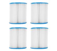 PACKOVE 4 Pièces Filtre Cartouche Piscine de Remplacement | Plastique Bleu, Entretien Simple, Retient Saletés et Débris, pour Filtration D’eau de Bassin