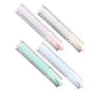 PACKOVE 4 Pièces Règle Pliante en Plastique 30 Cm, Couleurs Assorties, Règle à Dessin Mathématique Multifonctionnelle pour Figures, Mesure Précise, Légère et Portable, Fournitures